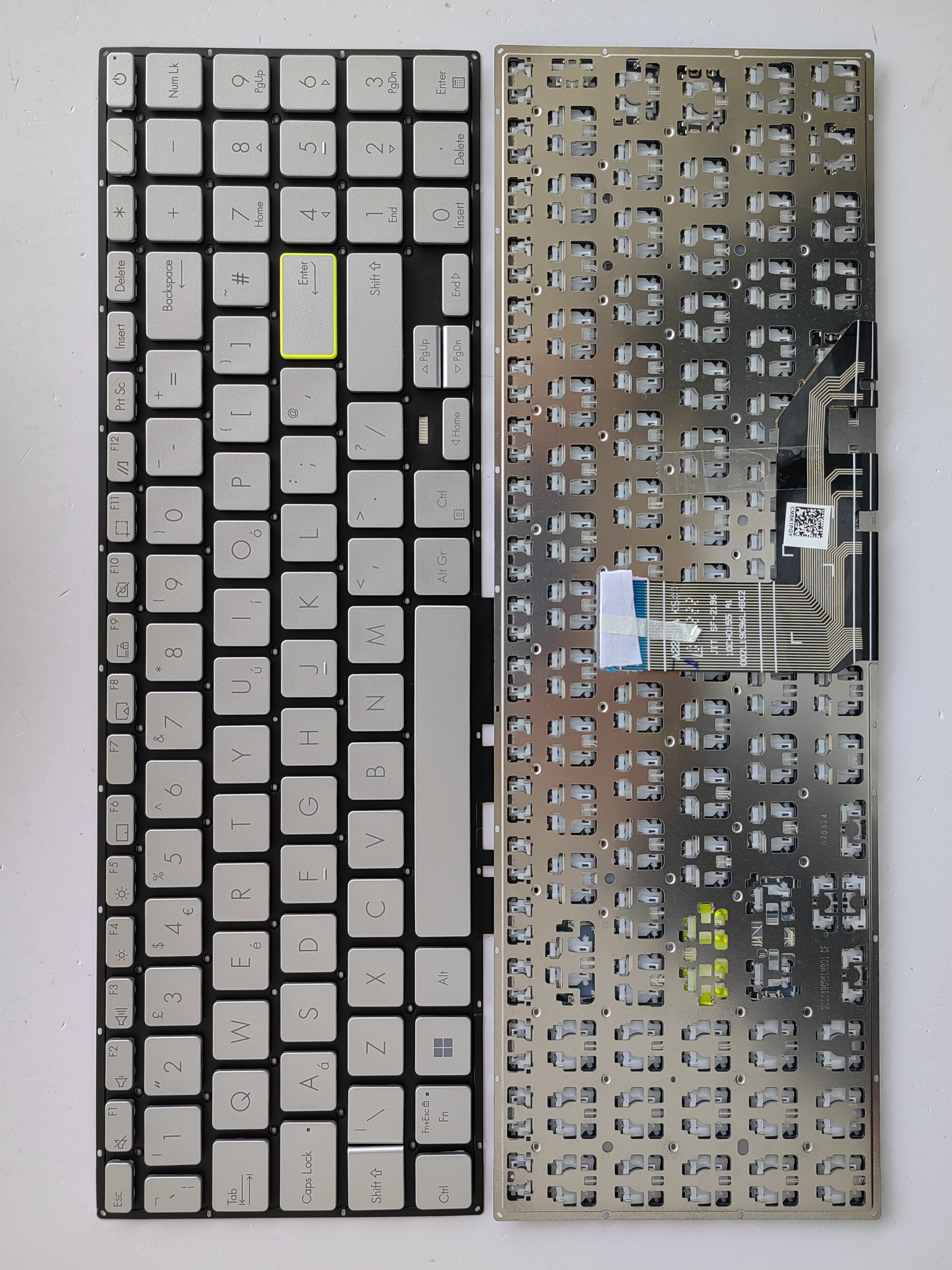 Picture of New Replacement Laptop Keyboard For ASUS X513 small carriage return SILVER UK Layout